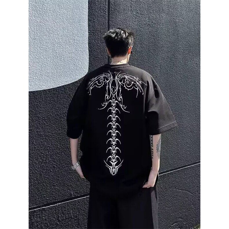 美式夏季设计感时尚休闲高质量短袖男,男装T恤,四季星座505