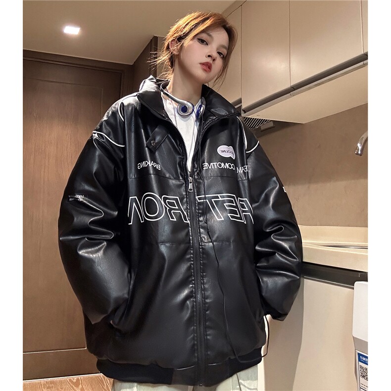2025新款美式PU皮棉衣冬季加厚棉服潮牌机车外套insD233P100,男装棉衣,电商A335-1（原A458）