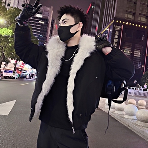 B34/P148控198高级感座山雕外套冬季加厚时尚保暖男士棉服黑色首1图片
