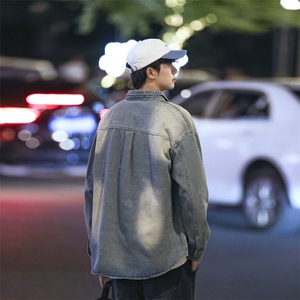 A1005P55秋冬新款青年男生休闲日系港风潮男外套牛仔