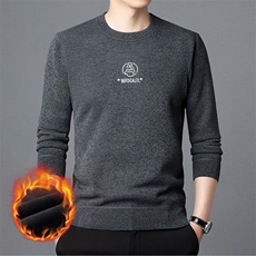 大码秋冬季男士新款时尚加绒加厚天鹅绒套头韩版百搭套头衫P39，男装针织衫/毛衣，星座306A
