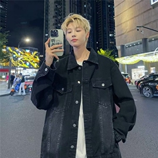 网络图现货美式复古高街青少年水洗做旧牛仔夹克外套J848-P60，男装夹克，星座715-7