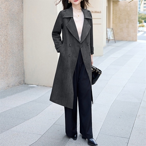奈绪风衣外套女2025年春秋季新款中长款休闲英伦风气质女款妈妈图片