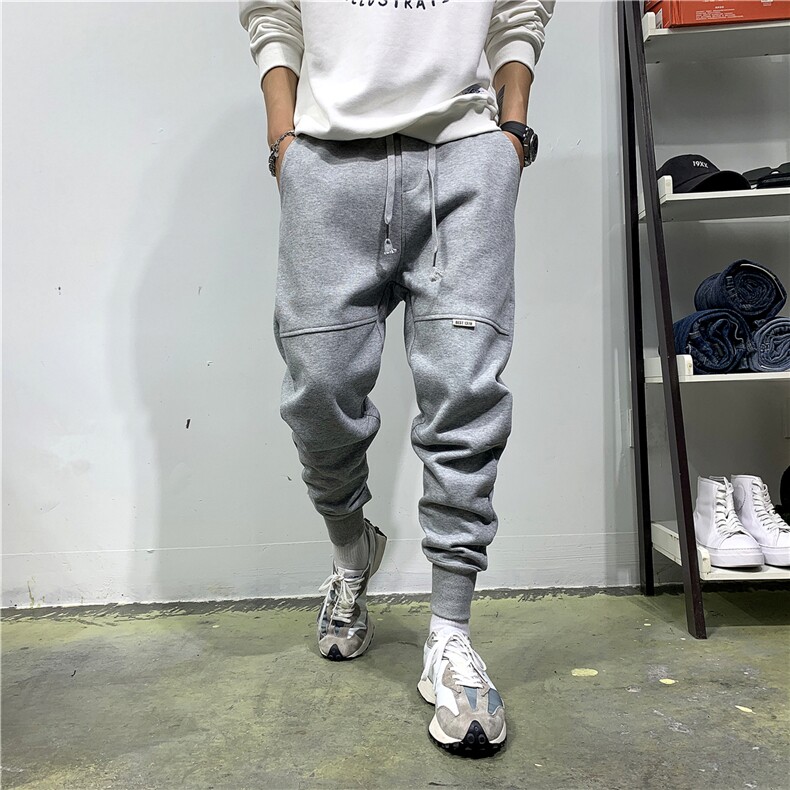 B230-2070P852025秋季字母刺绣束脚哈伦运动卫裤男加厚休闲裤,男装休闲裤,电商B230