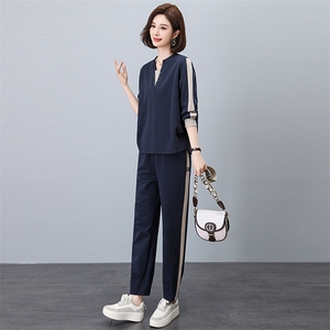 休闲运动卫衣套装女2025春秋新款大码时尚中年妈妈洋气卫裤两件套图片