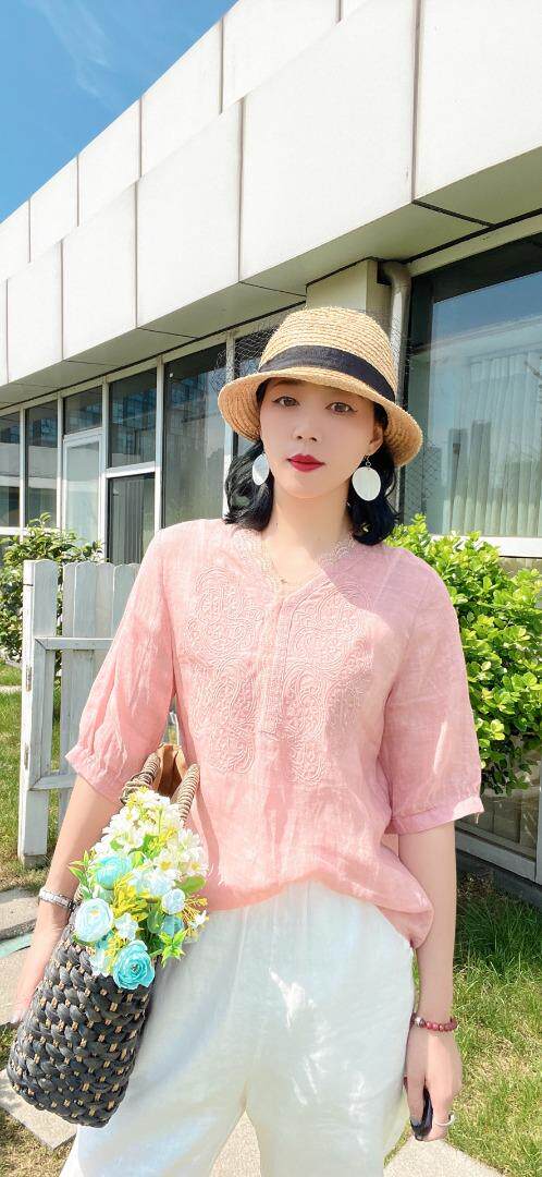 纯苎连衣裙小衫裤子裙子衬衣 时尚风 风淑女风休闲风，女装连衣裙，川哲