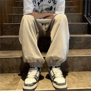 美式高街束脚运动裤男女夏季设计感抽绳印花哈伦卫裤休闲裤~X2023图片