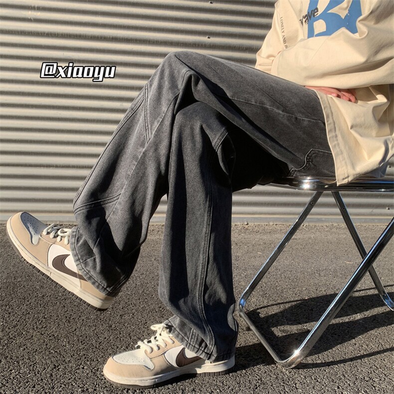 XZ616春季新款设计感拼接牛仔裤休闲长裤TY2413P65控78,男装牛仔裤,星座512A（原616）