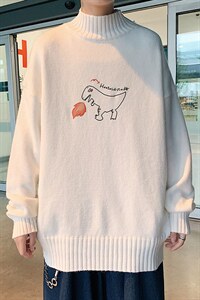 M18040-P45 半高领毛衣男士大码针织衫男毛线衣男线衫图片