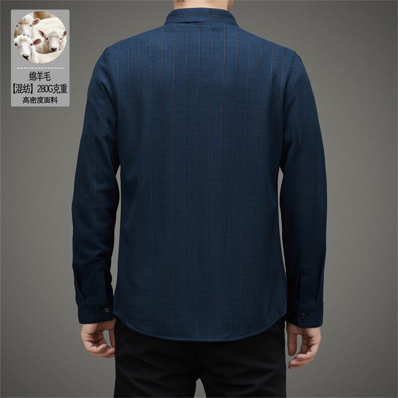 BAMJ-392钱塘2020-2中年男士秋冬季新款时尚休闲羊毛衬衣P147图片