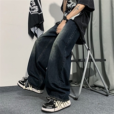 K916-P45宽松做旧美式休闲垂感阔腿拖地裤，男装休闲裤，星座1501-1