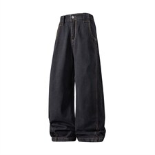 xz116-k16020-P35-图现货黑色拼接弯刀现货牛仔裤，男装牛仔裤，星座116