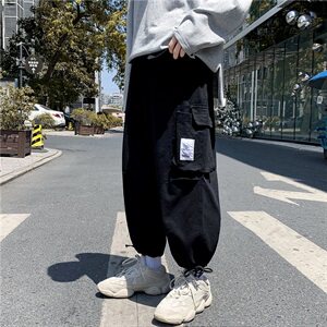 910A-G150秋装街头潮流休闲裤男女情侣束脚九分裤子图片