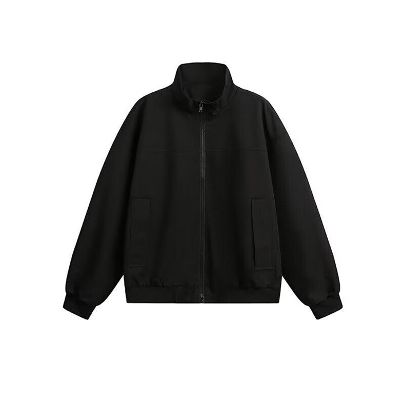 抖音得物 美式潮休闲夹克春季立领纯色复古工装加厚棉服外套AMY01图片