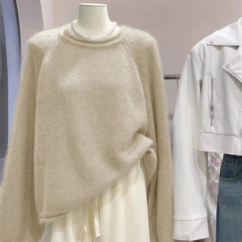 2025年秋季新款百搭女士半高领纯色长袖保暖毛衣，女装针织衫/毛衣，佑昭祥羊绒