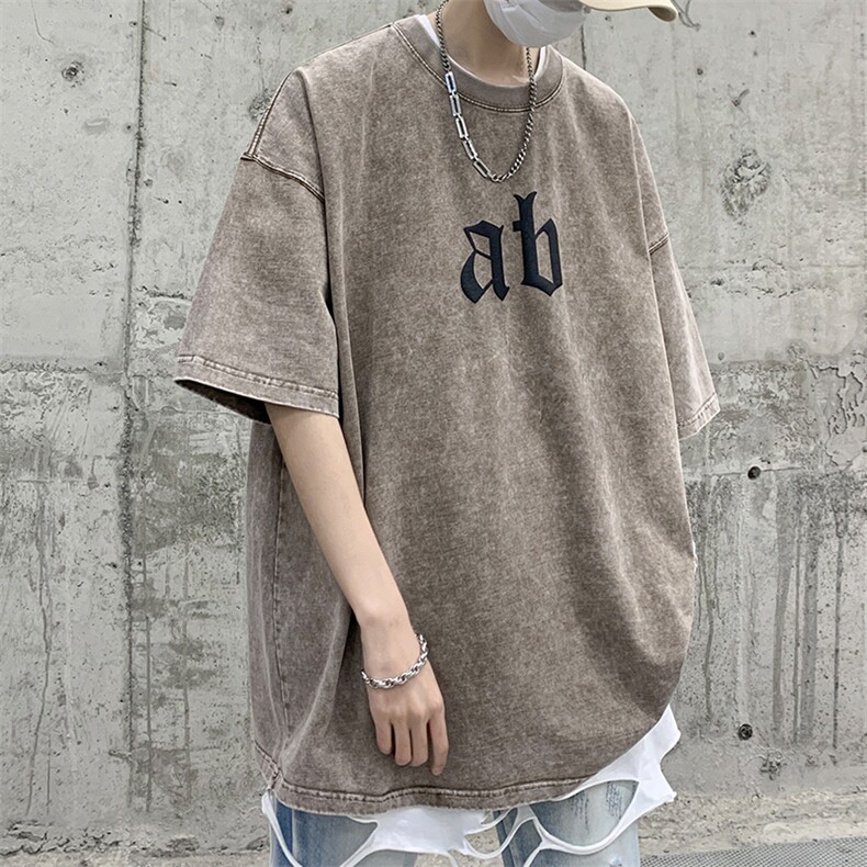 抖音供货、210克现货水洗发泡宽松版短袖T恤 D223A-ST2310-P35图片