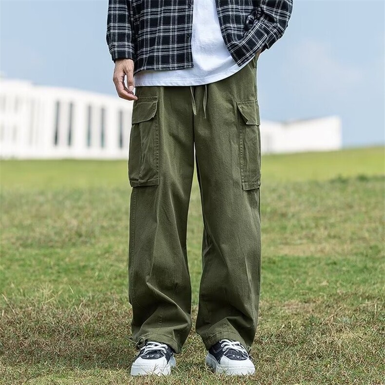 美式新款工装男生裤子秋季新款宽松阔腿显瘦百搭伞兵休闲裤潮流,女装休闲裤,星座1210-1