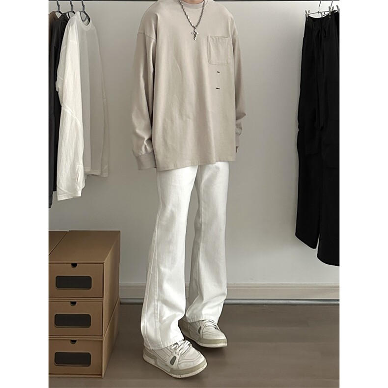 美式ins高街暗黑小众百搭喇叭裤休闲牛仔裤K2305-P55控78,男装牛仔裤,电商A062