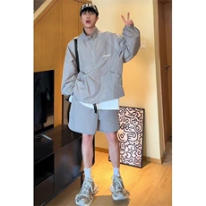 W9834-P45网图现货美式户外防晒衣夏宽松速干防嗮服冲锋衣套装，男装防晒衣，星座1608-2