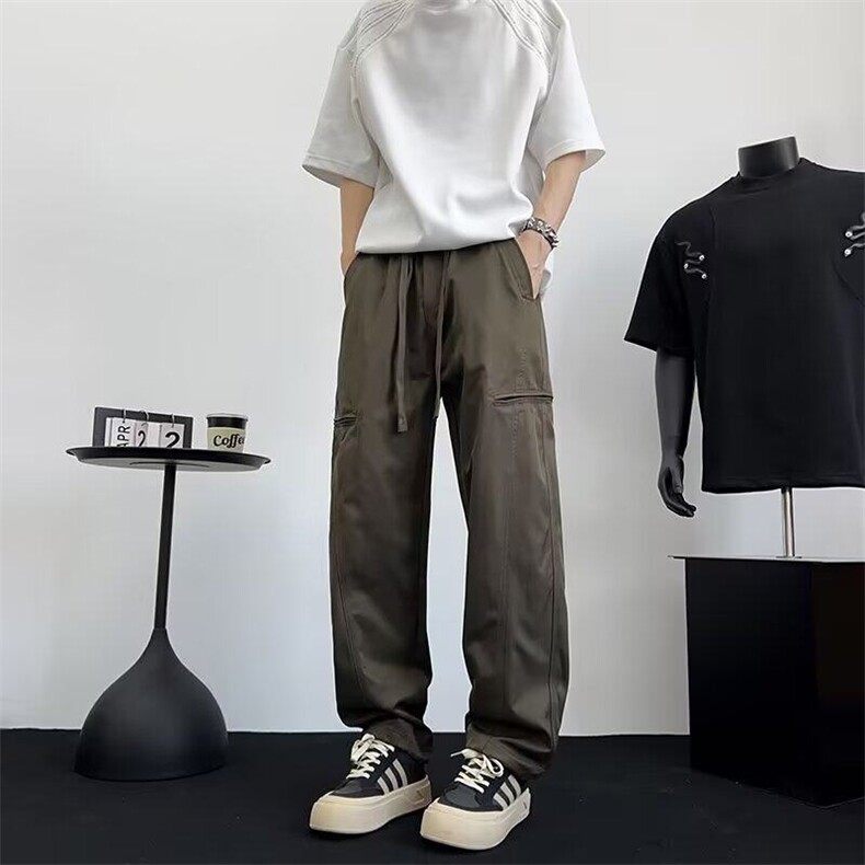 工装休闲裤男夏季速干冲锋裤宽松直筒潮牌运动长裤子8025P46，男装工装外套，星座410-2