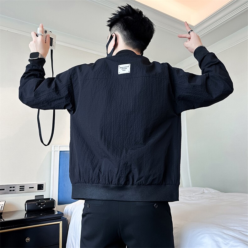 棒球领夹克男修身潮痞帅高级感社会小伙店主风301C-JK12-P98控138,男装夹克,星座301C（原B323）