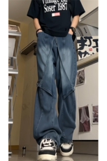 24春夏解构高品质高街美式复古牛仔裤XZ603-DK901-P65控88，男装牛仔裤，星座603