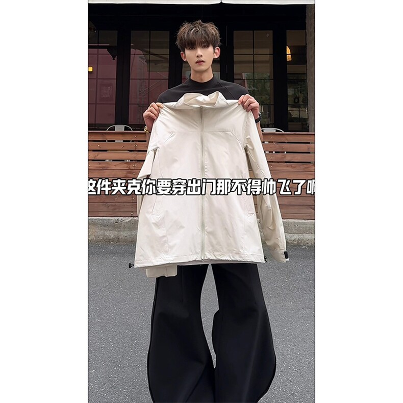 潮街休闲款式情侣百搭上衣街头时尚复古元素时髦夹克HY803TP60,男装夹克,电商A102B