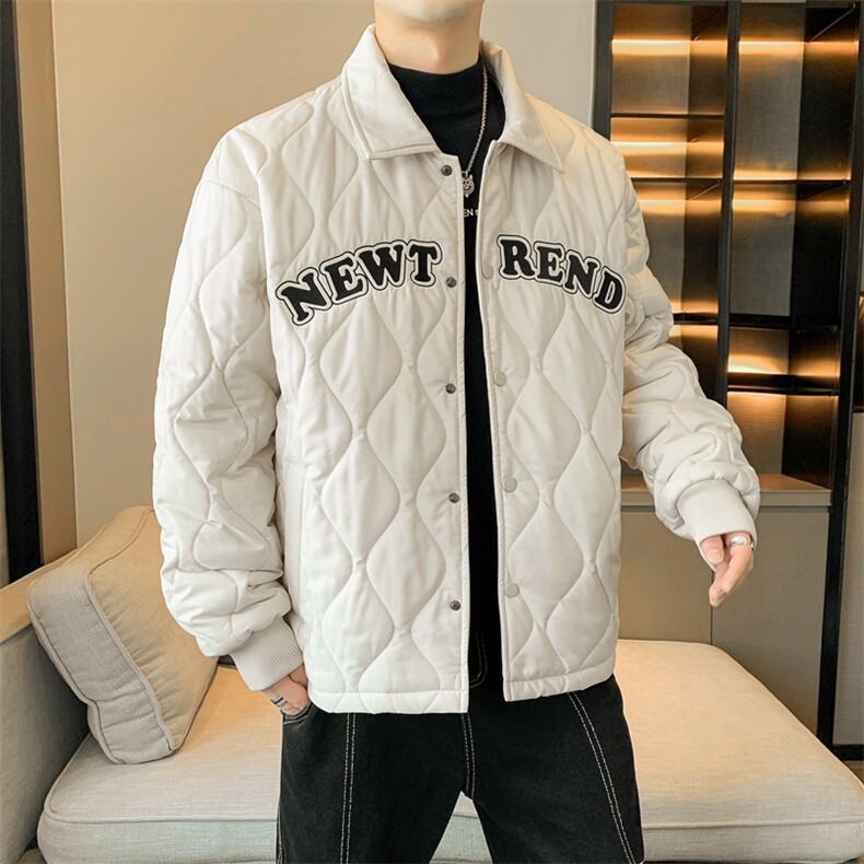 夹克棉衣男潮牌冬翻领字母痞帅棒球服外套大码棉服M0781-P95图片