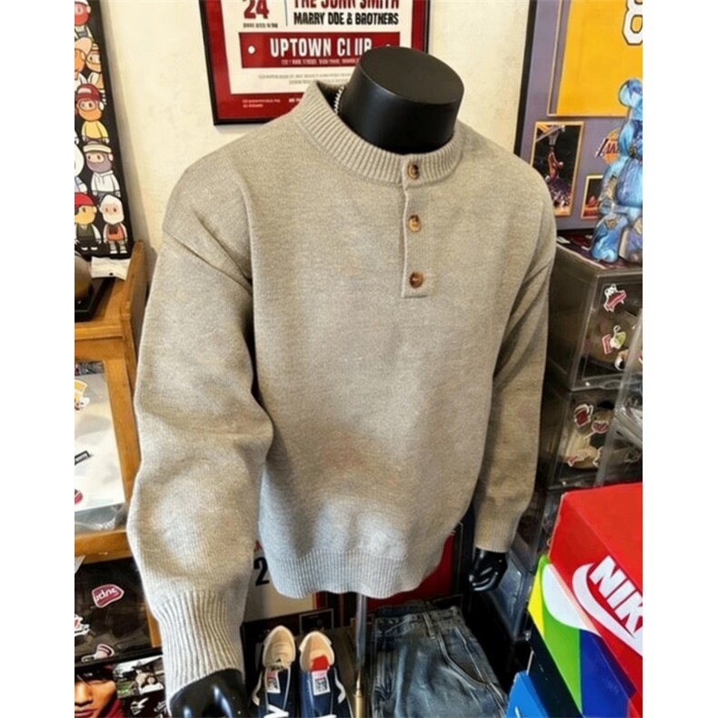 1506A/GMY95970/P49慵懒风毛衣重磅宽松情侣休闲上衣,男装针织衫/毛衣,星座1506A