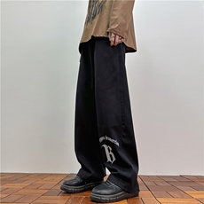 k1023-p55-控78M-5XL港风高阶黑暗破洞宽松大码牛仔裤，男装牛仔裤，星座116