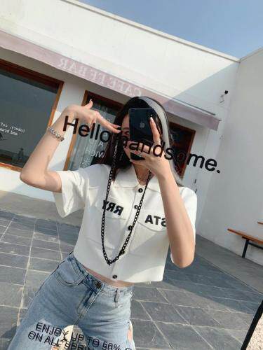 Simple.简希2021春季新款字母印花翻领上衣，女装，simple简希