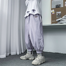 港风夏款男束脚休闲裤贴标宽松阔腿九分裤h816，男装休闲裤，星座1013-1