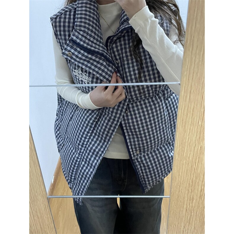 【有货】JK948CC-P75格子马甲棉服男女加厚保暖背心外套,男装背心/马甲,星座1007（原301D）