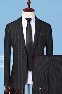 GDN225四季款新款男士西服礼服西装修身商务休闲男装条纹西服套装图片