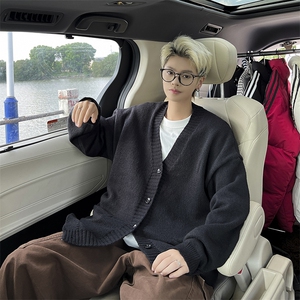 针织开衫男士韩版潮流看宽松百搭帅2024秋冬ins毛衣外套MZ553-P49图片