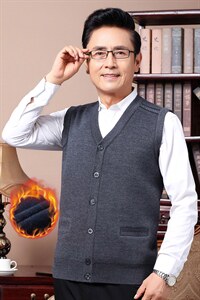 爸爸开衫毛衣男外套针织衫中老年人长袖爷爷装加厚男装春秋季新款图片