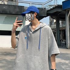 特P38控68华夫格冰丝连帽短袖男夏季外套中性宽松LM01，女装短外套，电商B370