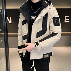 2025冬季店主风高品质羽绒服标白鸭绒拼接个性外套YR8036-P260，男装羽绒服，电商A413