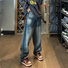 高街牛仔裤男韩版潮做旧2024春秋新款ins宽松百搭长裤RK1023-P41，男装牛仔裤，星座412-2