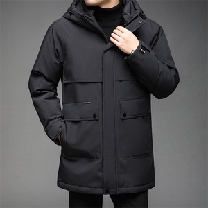 冬季新款中老年休闲连帽羽绒服男士外套爸爸装上衣QLMF8621-P315图片