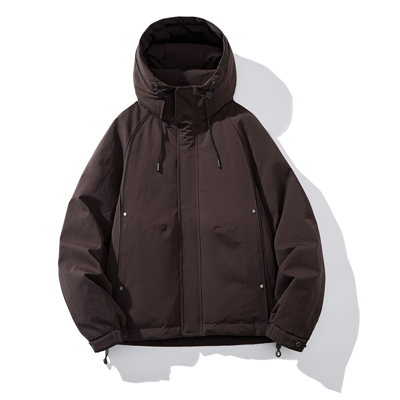 男士短款纯色连帽羽绒服外套D213-M379-P330，男装羽绒服，电商D213