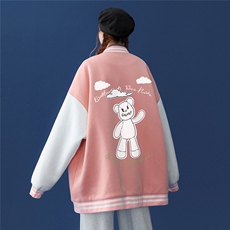 2022春季新品百搭简约卡通印花夹克休闲棒球服外套潮G94P65控78，男装夹克，A247A