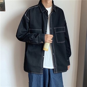 秋装新款纯色长袖衬衣男工装大码衬衫A338-1 C91 P50图片