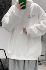 WY2238-P35加绒款-P40纯棉连帽卫衣男大码运动帽衫宽松薄外套男，男装卫衣，电商A040