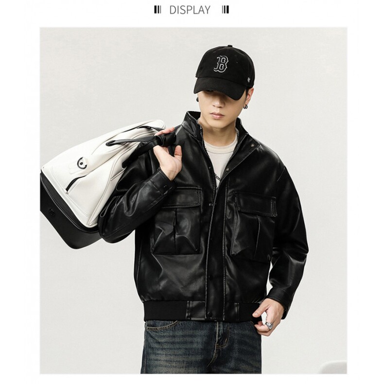 2025新款加绒加厚皮衣机车服帅酷潮款1409-6802-P80,男装皮衣,星座1409