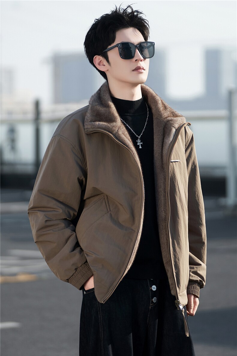 M-3XLB3539899P178卡2025新款男士冬季双面可穿座山雕棉服男,男装棉衣,电商B353