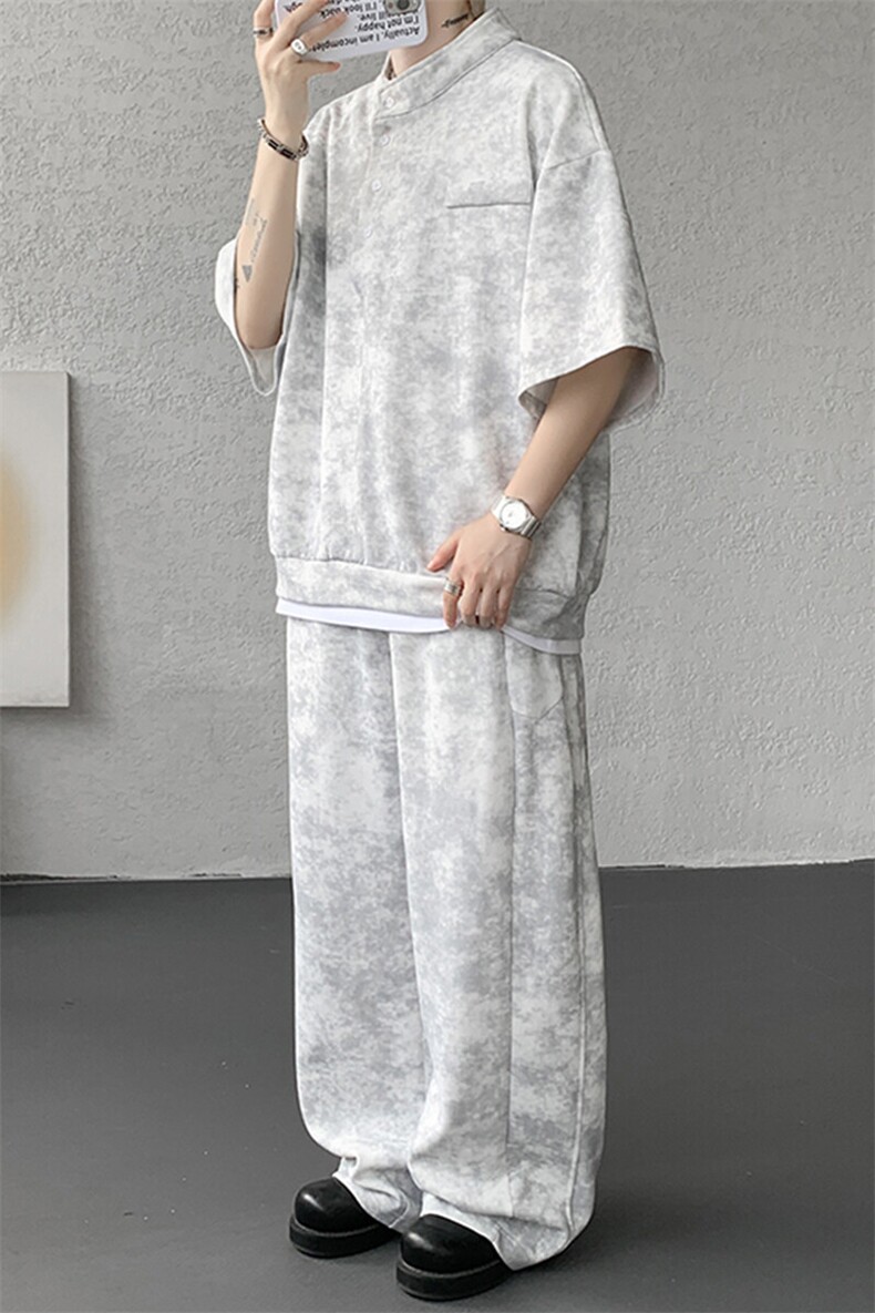 可拆开卖！立领POLO衫短袖t恤套装男生休闲运动青少年搭配帅气夏,男装T恤,电商B312