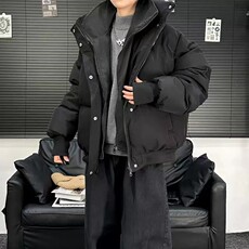 男装冬季潮牌假两件连帽棉衣男生防风保暖棉服外套，男装棉衣，星座613