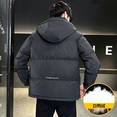 M736-P160标50%白鸭绒2025新款羽绒服男冬季连帽潮流百搭青年，男装羽绒服，星座507A（原星座306B-2）