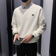 WY1391常规P60控88加绒P68控98小伙风店主假两件衬衫领卫衣，男装衬衫，电商B340